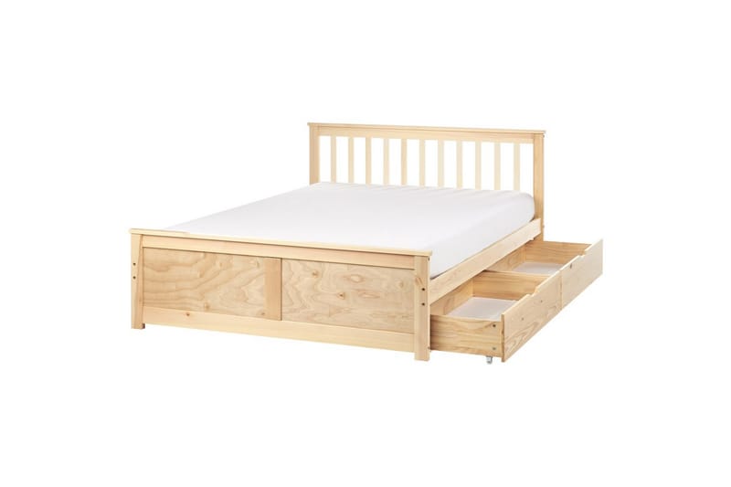 Säng med förvaringslådor Olendon Ljus trä, 140x200 cm, 2 - Ljus trä, 140x200 cm, 2 - Möbler - Säng - Sängar med förvaring