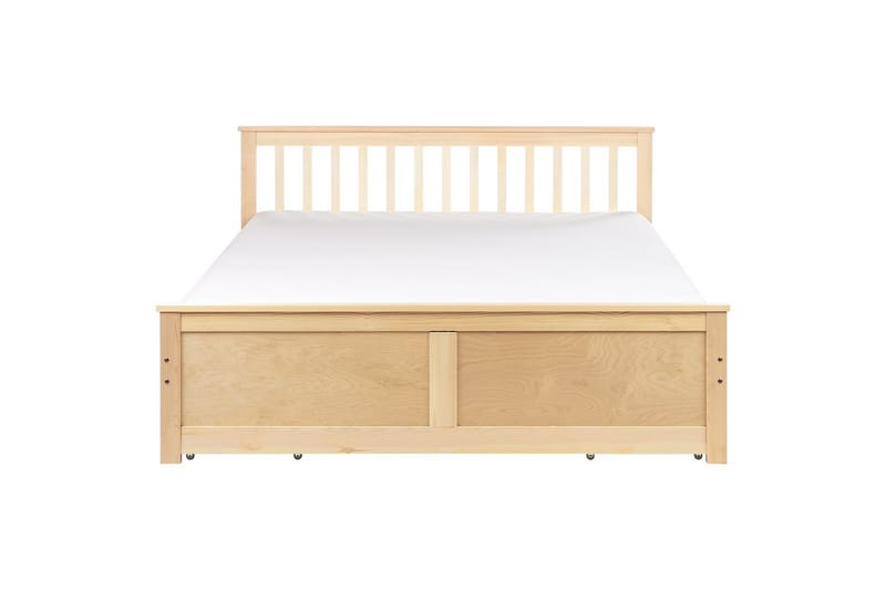 Säng med förvaringslådor Olendon Ljus trä, 160x200 cm, 4 - Ljus trä, 160x200 cm, 4 - Möbler - Säng - Sängar med förvaring - Dubbelsäng med förvaring