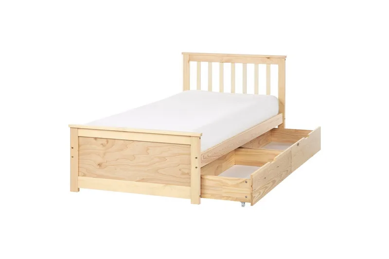 Säng med förvaringslådor Olendon Ljus trä, 90x200 cm, 2 - Ljus trä, 90x200 cm, 2 - Möbler - Säng - Sängar med förvaring