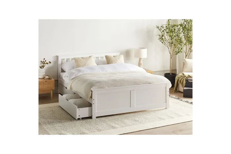 Säng med förvaringslådor Olendon Vit, 140x200 cm, 2 - Vit, 140x200 cm, 2 - Möbler - Säng - Sängar med förvaring