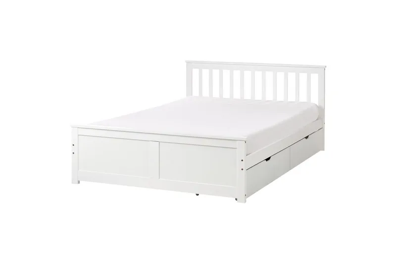 Säng med förvaringslådor Olendon Vit, 140x200 cm, 2 - Vit, 140x200 cm, 2 - Möbler - Säng - Sängar med förvaring