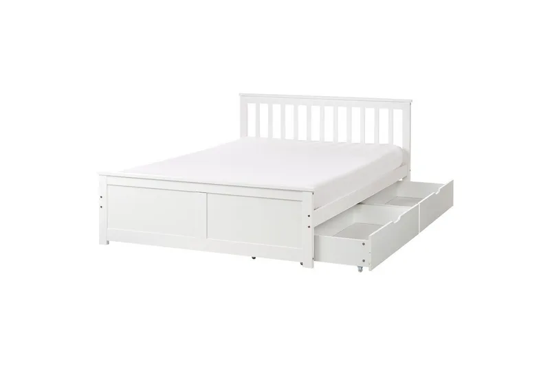 Säng med förvaringslådor Olendon Vit, 140x200 cm, 2 - Vit, 140x200 cm, 2 - Möbler - Säng - Sängar med förvaring