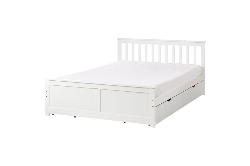 Säng med förvaringslådor Olendon Vit, 140x200 cm, 4 - Vit, 140x200 cm, 4 - Möbler - Säng - Sängar med förvaring