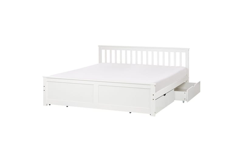 Säng med förvaringslådor Olendon Vit, 180x200 cm, 4 - Vit, 180x200 cm, 4 - Möbler - Säng - Sängar med förvaring