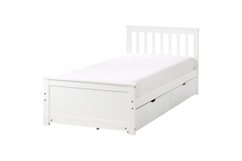 Säng med förvaringslådor Olendon Vit, 90x200 cm, 2 - Vit, 90x200 cm, 2 - Möbler - Säng - Sängar med förvaring