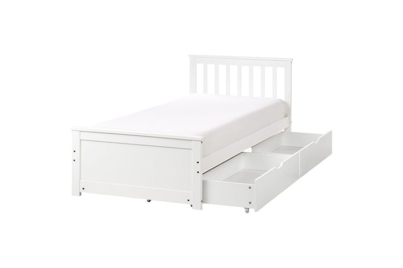 Säng med förvaringslådor Olendon Vit, 90x200 cm, 2 - Vit, 90x200 cm, 2 - Möbler - Säng - Sängar med förvaring