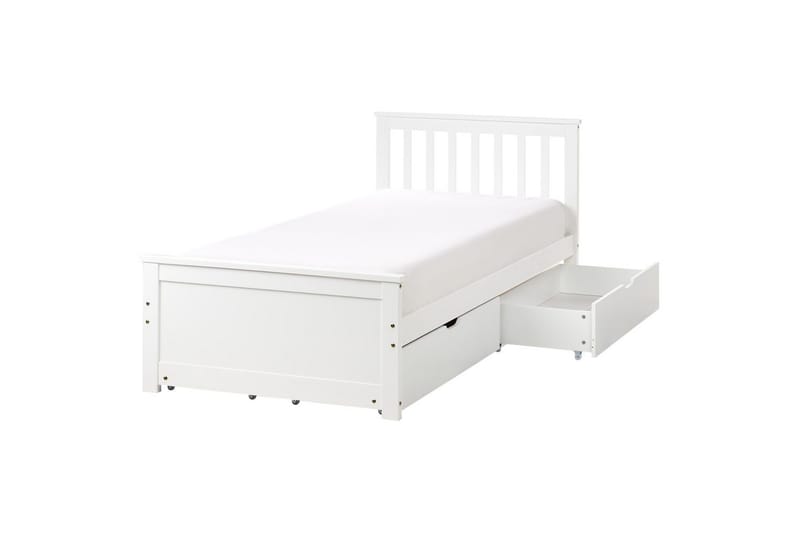 Säng med förvaringslådor Olendon Vit, 90x200 cm, 4 - Vit, 90x200 cm, 4 - Möbler - Säng - Sängar med förvaring