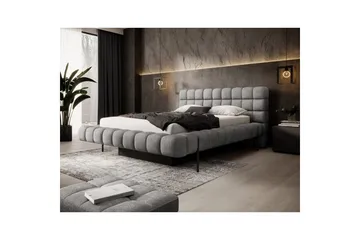Säng med klädsel Eltap Magentta - 140x200 cm, Touch 03, Grå - Möbler - Säng - Sängar med förvaring