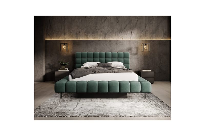 Säng med klädsel Eltap Magentta - 180x200 cm, Amore 35, Grön - Möbler - Säng - Sängar med förvaring