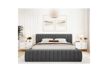 Säng med stoppning Eltap Carilla med metallram/gaslyft/förvaring - Sola 06, Grå, 140x200 cm - Möbler - Säng - Sängar med förvaring