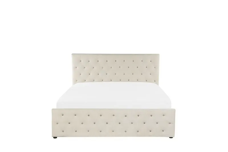 Saleux Förvaringssäng 140x200 cm - Sammet/Beige - Möbler - Säng - Sängar med förvaring