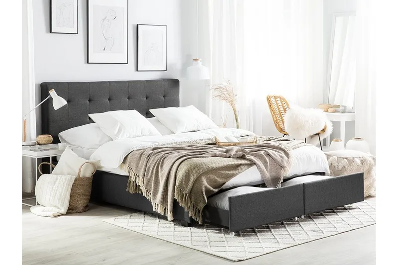 Sandrick Dubbelsäng med Förvaring 160x200 - Grå - Möbler - Säng - Sängar med förvaring
