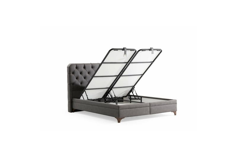 Sängbotten & Sänggavel för Enkel Säng Sorang Grå - 104 x 35 x 200 cm - Möbler - Säng - Dubbelsäng