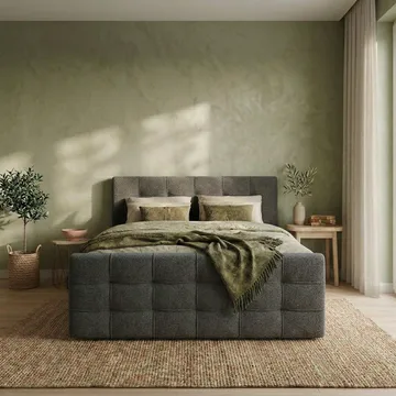 Sängpaket Kontinentalsäng Elvros 160x200 cm med Lyftförvaring - Antracit/Mycket mörk grafit - Möbler - Säng - Kontinentalsäng