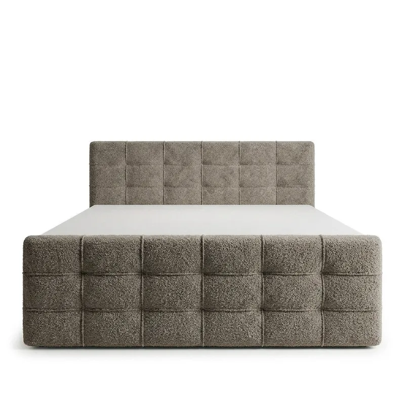 Sängpaket Kontinentalsäng Elvros 160x200 cm med Lyftförvaring - Varm greige / ljus mocka - Möbler - Säng - Kontinentalsäng