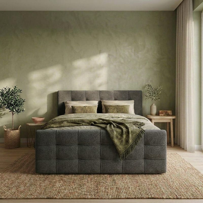 Sängpaket Kontinentalsäng Elvros 180x200 cm med Lyftförvaring - Antracit/Mycket mörk grafit - Möbler - Säng - Kontinentalsäng
