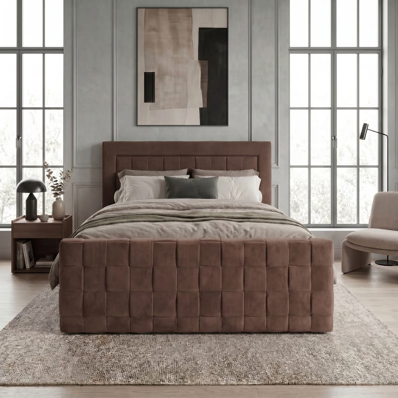 Sängpaket Kontinentalsäng Ryven 160x200 cm med Lyftförvaring - choklad/mörkbrun/mocka - Möbler - Säng - Kontinentalsäng