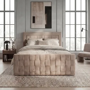 Sängpaket Kontinentalsäng Ryven 160x200 cm med Lyftförvaring - varm beige/latte - Möbler - Säng - Kontinentalsäng