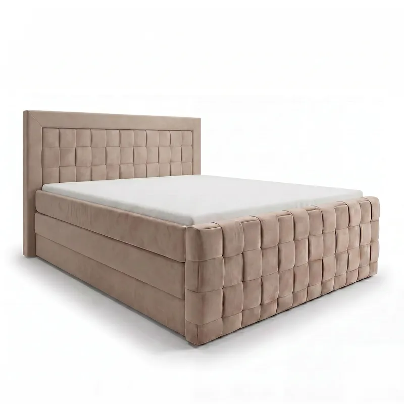 Sängpaket Kontinentalsäng Ryven 160x200 cm med Lyftförvaring, varm beige/latte