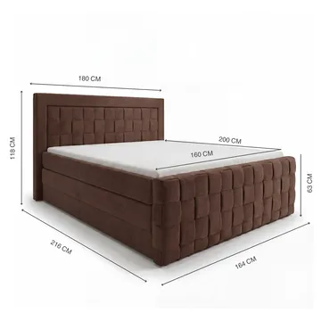 Sängpaket Kontinentalsäng Ryven 180x200 cm med Lyftförvaring - choklad/mörkbrun/mocka - Möbler - Säng - Kontinentalsäng