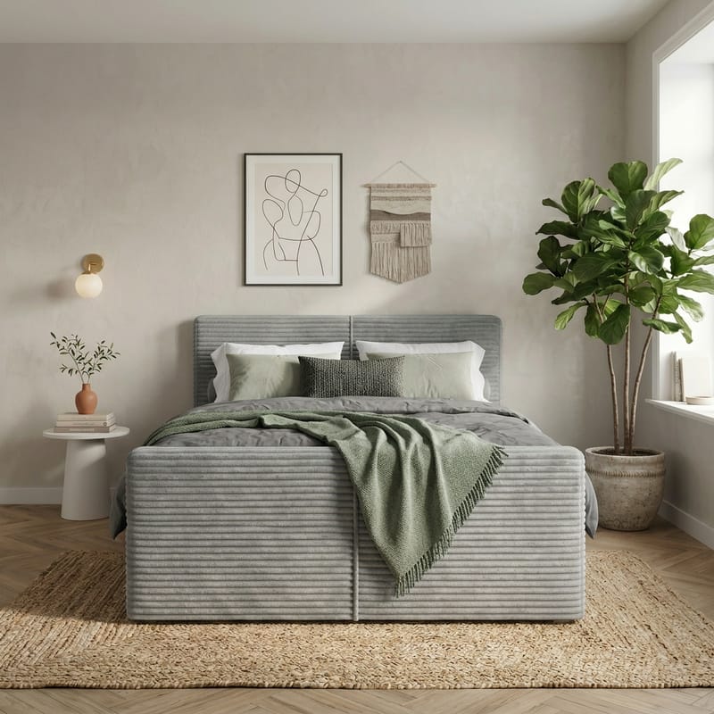 Sängpaket Kontinentalsäng Sorvin 180x200 cm med Lyftförvaring - Ljusgrå - Möbler - Säng - Kontinentalsäng