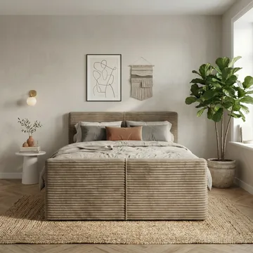 Sängpaket Kontinentalsäng Sorvin 180x200 cm med Lyftförvaring - Varm beige - Möbler - Säng - Kontinentalsäng
