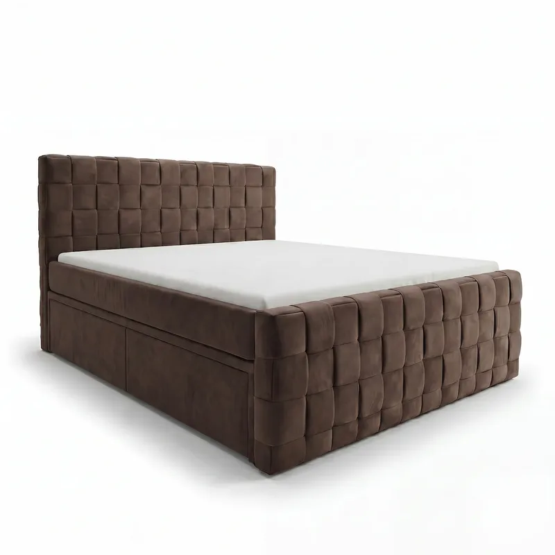 Sängpaket Kontinentalsäng Tyrosen 140x200 cm med Lådförvaring, mörk espresso