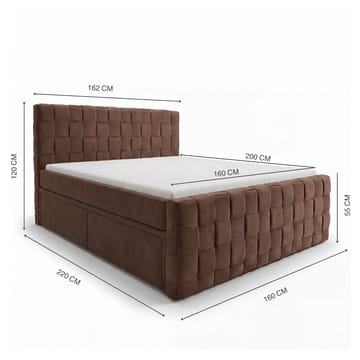 Sängpaket Kontinentalsäng Tyrosen 160x200 cm med Lådförvaring - chokladbrun - Möbler - Säng - Kontinentalsäng