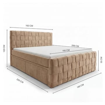 Sängpaket Kontinentalsäng Tyrosen 160x200 cm med Lådförvaring - kamel - Möbler - Säng - Kontinentalsäng