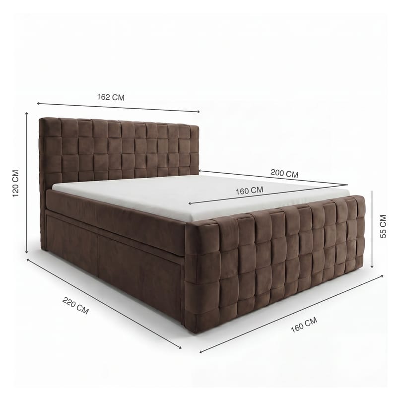 Sängpaket Kontinentalsäng Tyrosen 160x200 cm med Lådförvaring - mörk espresso - Möbler - Säng - Kontinentalsäng