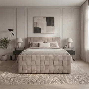 Sängpaket Kontinentalsäng Tyrosen 160x200 cm med Lådförvaring - Varm beige - Möbler - Säng - Kontinentalsäng