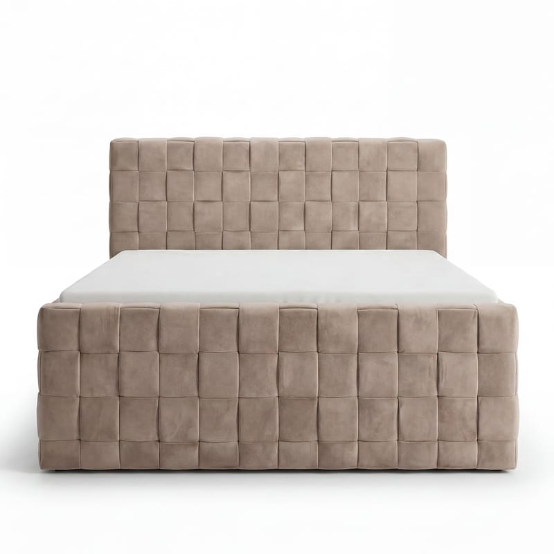 Sängpaket Kontinentalsäng Tyrosen 160x200 cm med Lådförvaring - Varm beige - Möbler - Säng - Kontinentalsäng