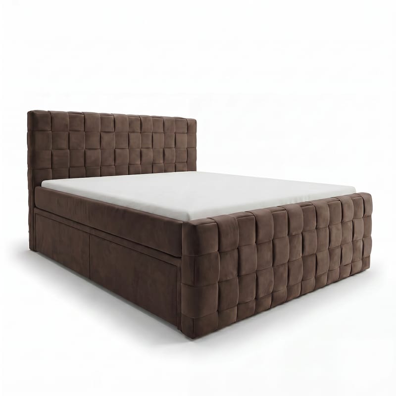Sängpaket Kontinentalsäng Tyrosen 180x200 cm med Lådförvaring, Mörk espresso
