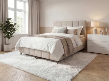 Sängpaket Kontinentalsäng Vyrosen 140x200 cm med Lyftförvaring - krämbeige - Möbler - Säng - Kontinentalsäng