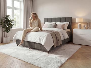 Sängpaket Kontinentalsäng Vyrosen 160x200 cm med Lyftförvaring - grå - Möbler - Säng - Kontinentalsäng