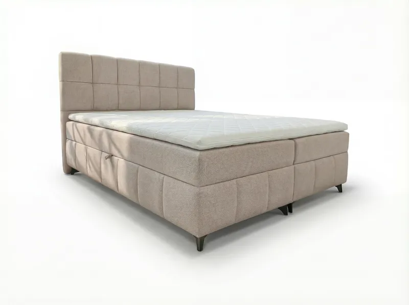 Sängpaket Kontinentalsäng Vyrosen 160x200 cm med Lyftförvaring, krämbeige
