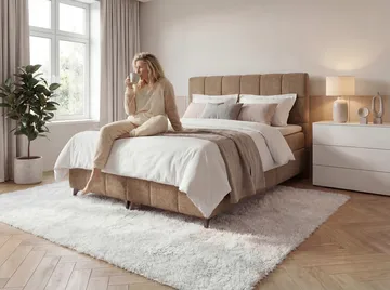 Sängpaket Kontinentalsäng Vyrosen 180x200 cm med Lyftförvaring - beige - Möbler - Säng - Kontinentalsäng