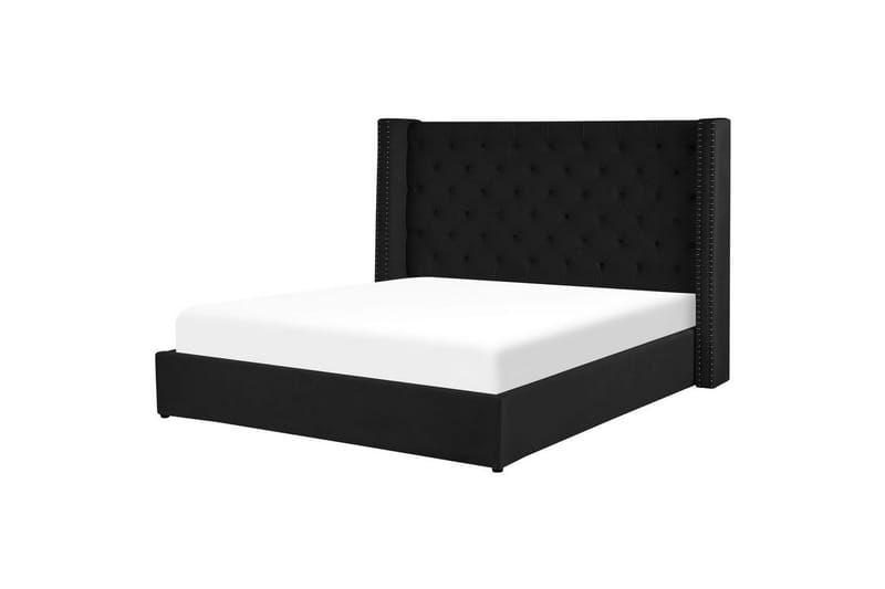 Sängram & Sängstomme Säng med förvaring Lubbon Black||Silver 180x200 - Möbler - Säng - Sängram & sängstomme