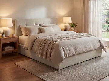 Sängram Deylinor 180x200 cm med Lyftförvaring - beige - Möbler - Säng - Sängram & sängstomme
