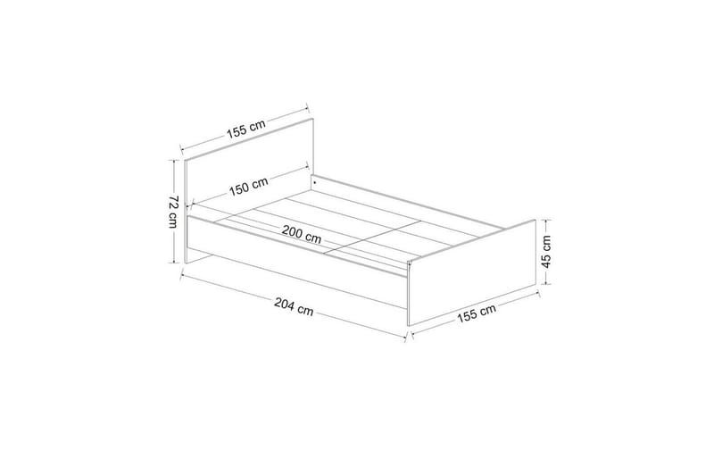 Sängram Fruitland Sängram Vit - 155 x 72 x 204 cm - Möbler - Säng - Sängram & sängstomme