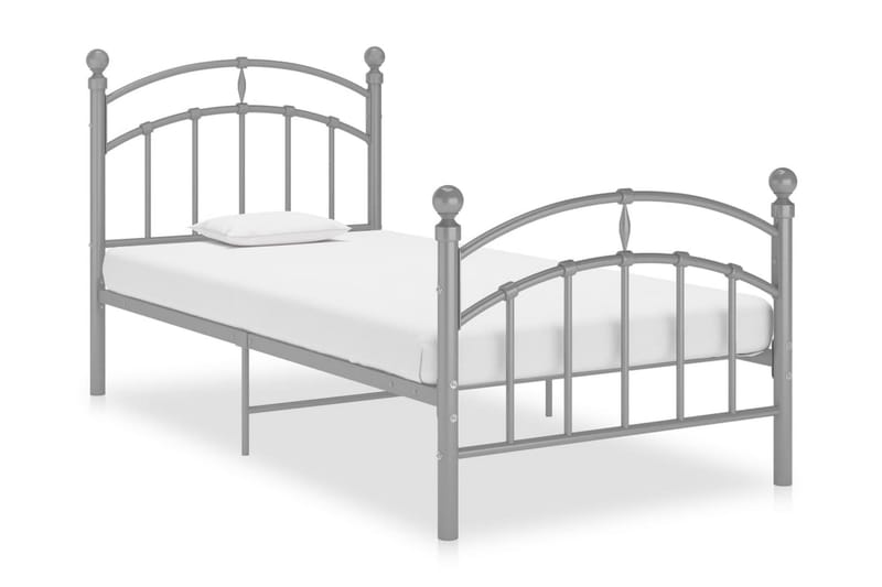Sängram grå metall 90x200 cm - Grå - Möbler - Säng - Sängram & sängstomme