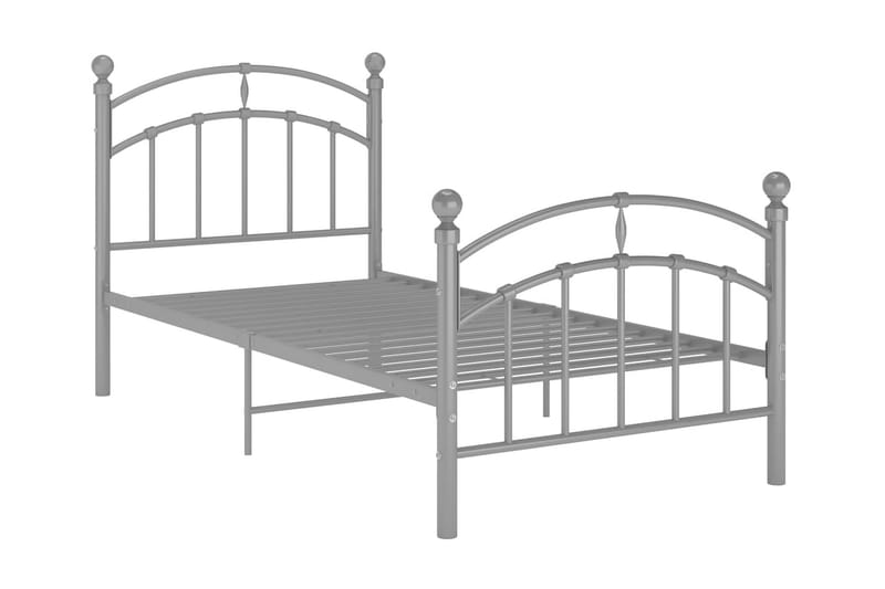Sängram grå metall 90x200 cm - Grå - Möbler - Säng - Sängram & sängstomme