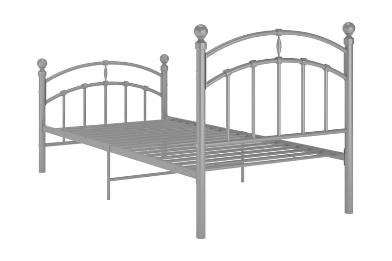 Sängram grå metall 90x200 cm - Grå - Möbler - Säng - Sängram & sängstomme