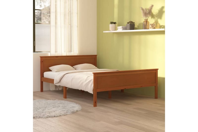 Sängram honungsbrun massiv furu 160x200 cm - Honungsbrun - Möbler - Säng - Sängram & sängstomme