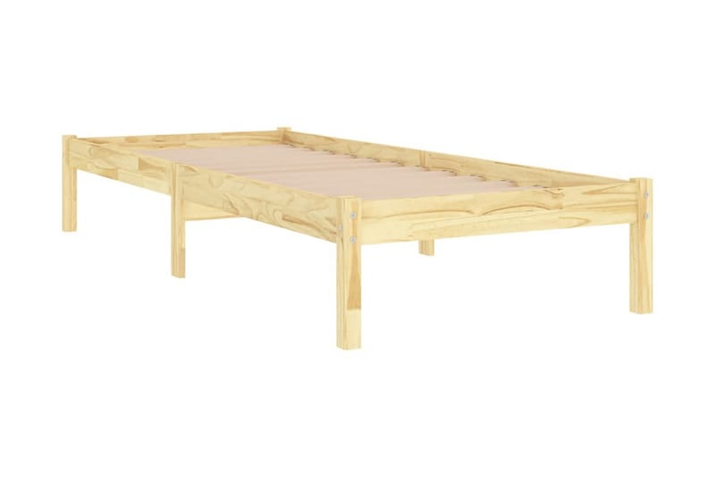 Sängram massiv furu 75x190 cm - Brun - Möbler - Säng - Sängram & sängstomme