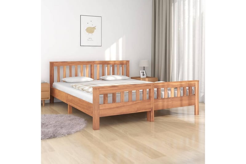 Sängram massiv teak 160x200 cm - Brun - Möbler - Säng - Sängram & sängstomme