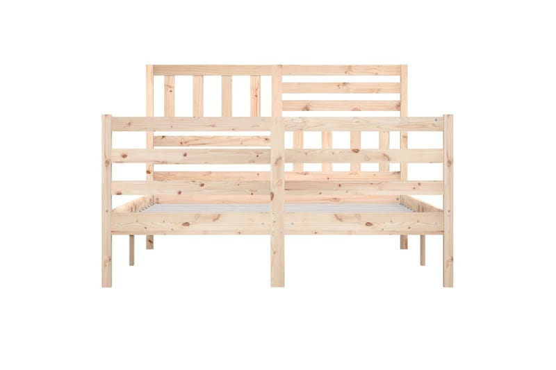 Sängram massivt trä 135x190 cm dubbel - Brun - Möbler - Säng - Sängram & sängstomme