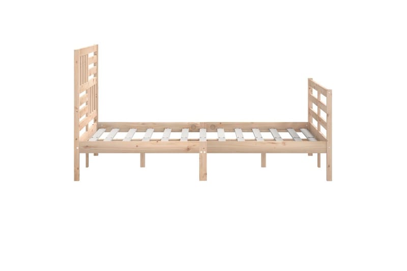 Sängram massivt trä 135x190 cm dubbel - Brun - Möbler - Säng - Sängram & sängstomme