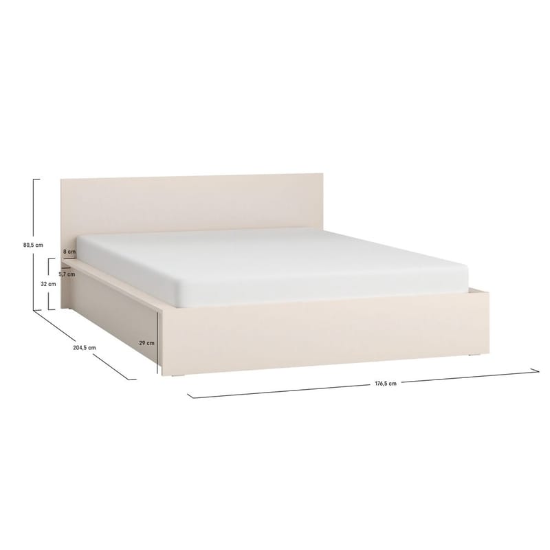 Sängram med huvudgavel 4 You Fresh med Trälameller på Band Sandbeige - 160 x 200 cm - Möbler - Säng - Sängram & sängstomme
