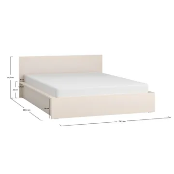 Sängram med huvudgavel 4 You Fresh med Upphöjd Ram Sandbeige - 160 x 200 cm - Möbler - Säng - Sängram & sängstomme